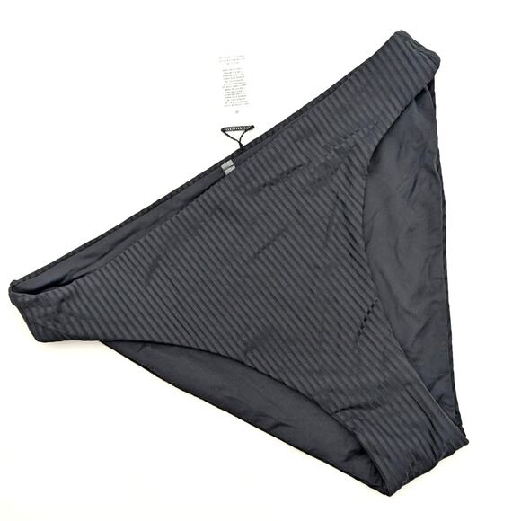Vitamin A Women's Eco Ribbed Midori Bikini Bottom High Leg Black Size M - Picture 8 of 8